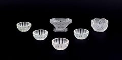 Fåglavik Glasbruk (1874-1980), Sweden. Six salt cellars in clear glass.