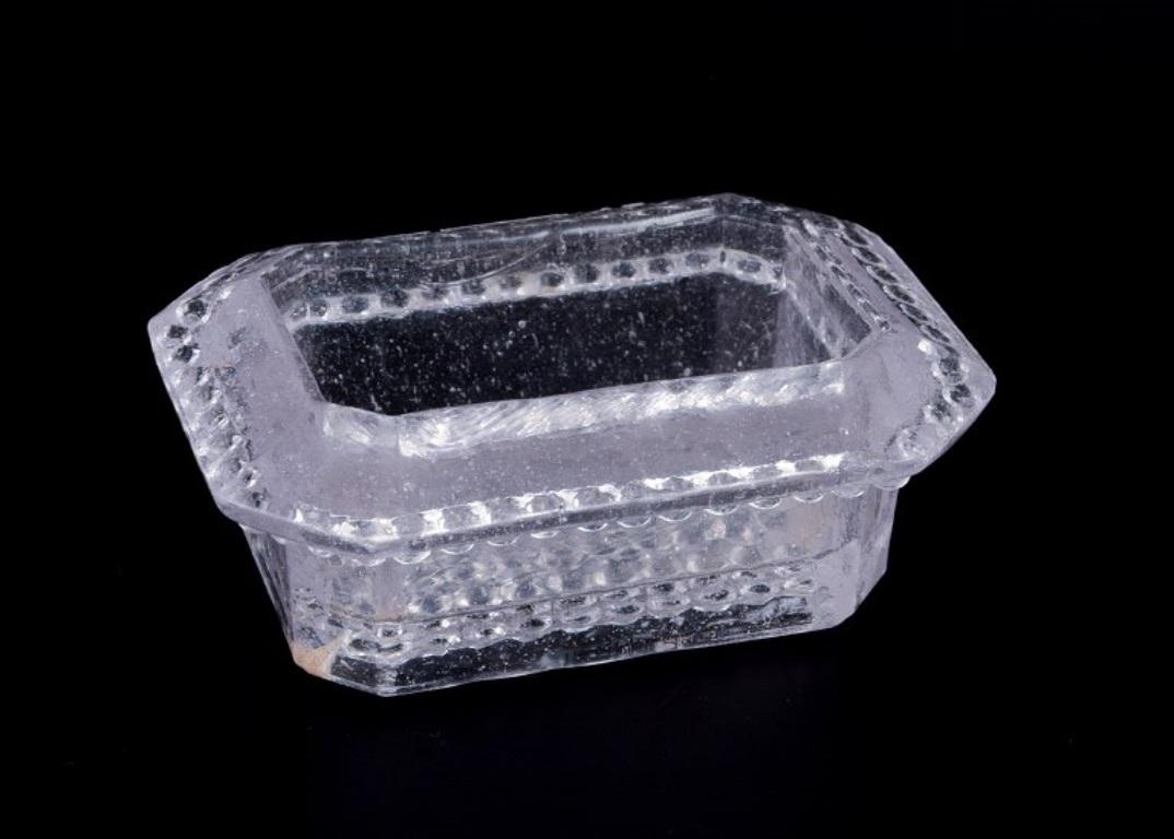 Glass Fåglavik Glasbruk. Four glass salt cellars. Sweden, mid-20th C. For Sale