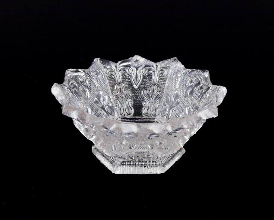 Fåglavik Glasbruk (1874-1980), Sweden.
Six salt cellars in clear handmade glass.
Private Swedish collection.
Mid-20th century.
In excellent condition.
Largest: Diameter 8.5 cm x Height 3.5 cm.
