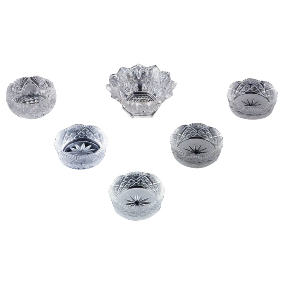 Fåglavik Glasbruk. Six glass salt cellars. Mid-20th C.