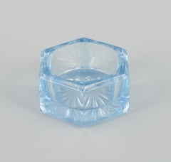 Fåglavik Glasbruk. Six salt cellars in blue glass. Mid-20th C.