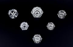 Fåglavik Glasbruk. Six salt cellars in clear glass. Mid-20th C.