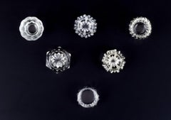 Fåglavik Glasbruk. Six salt cellars in clear glass. Sweden, mid-20th C