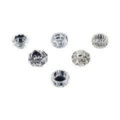 Fåglavik Glasbruk. Six salières en verre transparent Suède, milieu du 20ème C.