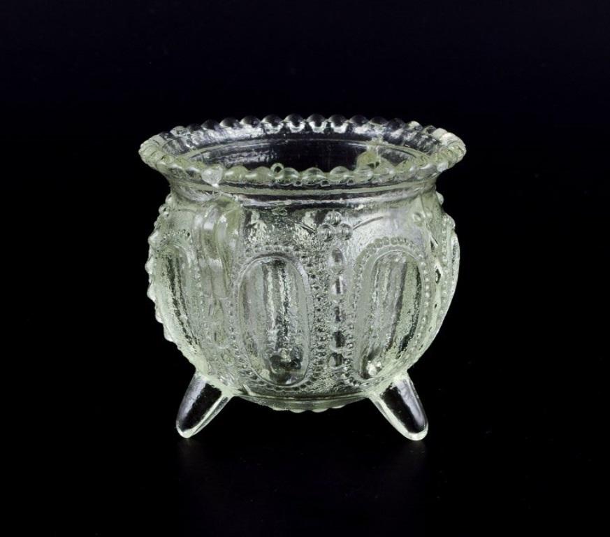 Fåglavik Glasbruk (1874-1980), Sweden.
Four salt cellars in clear handmade glass.
Private Swedish collection.
Mid-20th century.
In excellent condition.
Largest: Diameter 6.0 cm x Height 5.5 cm.
