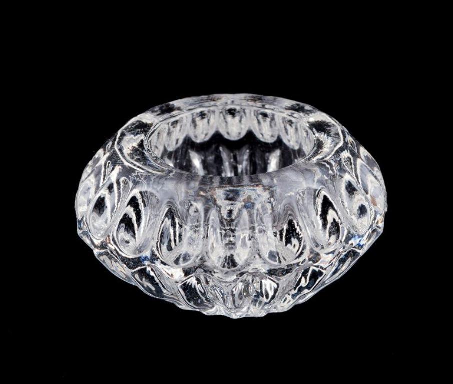 Suédois Fåglavik Glasbruk, Suède. Six salières en verre. Milieu du 20e siècle. en vente