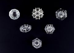 Fåglavik Glasbruk, Sweden. Six salt cellars in glass. Mid-20th C.