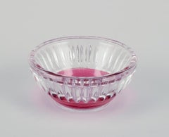 Fåglavik Glasbruk, Sweden. Six salt cellars in pink/orange glass.