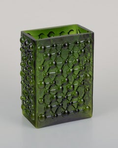 Fåglavik, Sweden. Two art glass vases with geometric, bubble relief.
