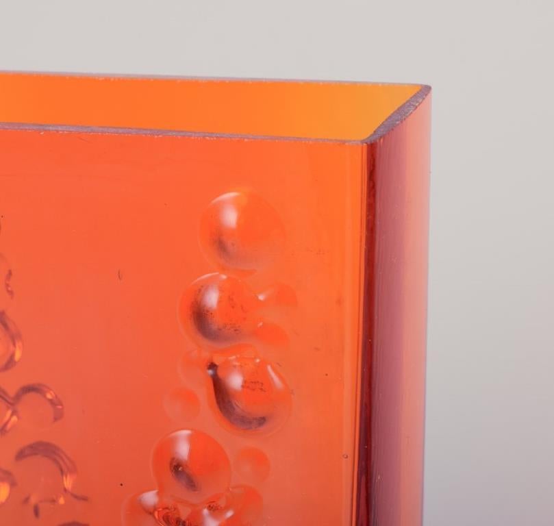 Fåglavik, Suède. Deux vases en verre d'art avec un relief géométrique en bulles en vente 1