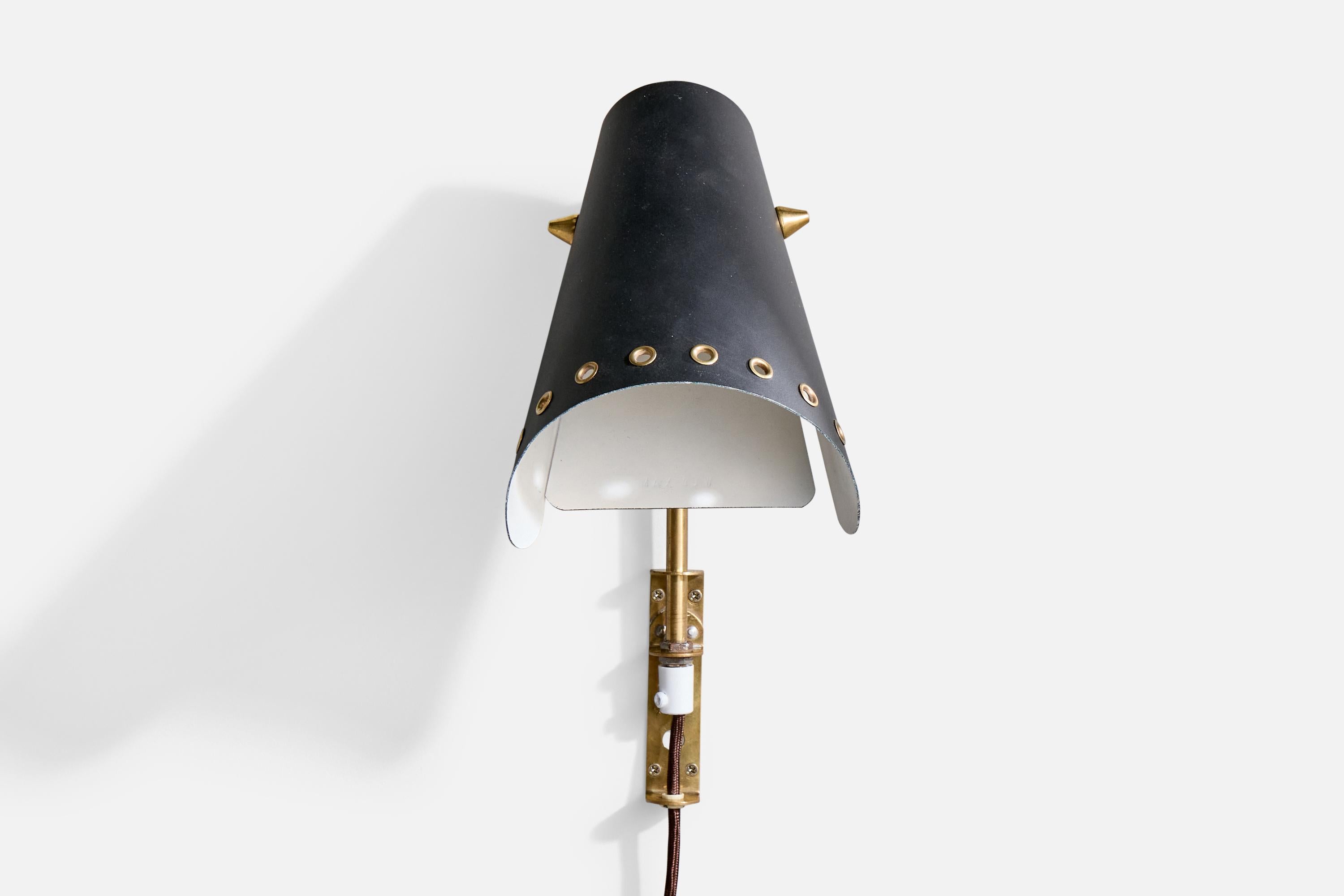 Mid-Century Modern Fåglavik, applique murale, laiton, métal, Suède, années 1950 en vente