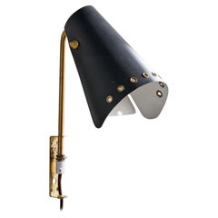Fåglavik, Wall Light, Brass, Metal, Sweden, 1950s