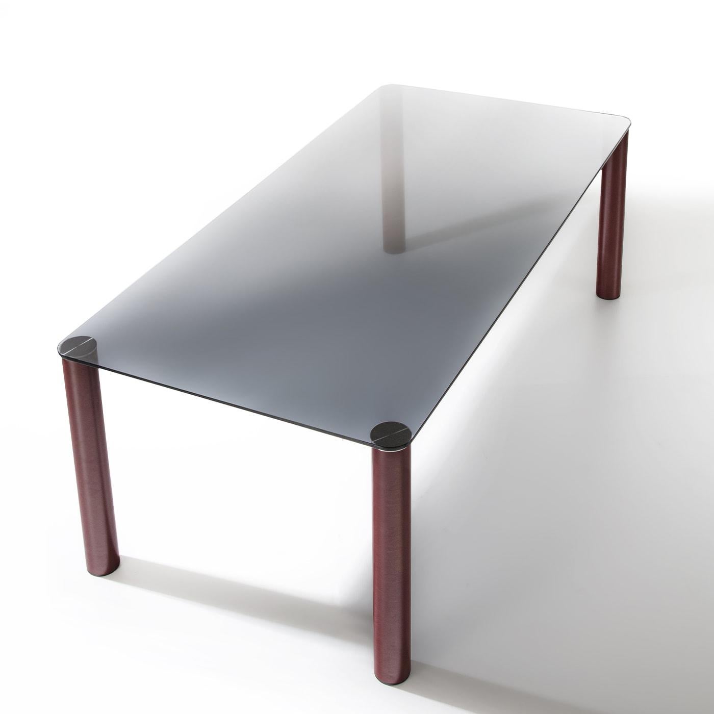 Contemporary Fagus Smoked Burgundy Dining Table For Sale
