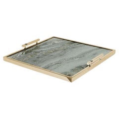 Fahari Large - gold tray; marble tray; serveware: luxury tray;