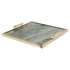 Fahari Large Tray in Marble and Gold – Elegant Luxury Serveware