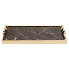 Fahari Medium - Marble tray;Gold tray; serveware; luxury tray; brass tray