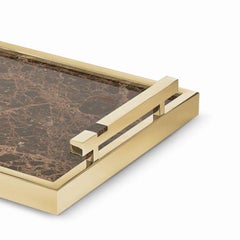 Fahari – Small Marble Tray with Gold-Plated Details