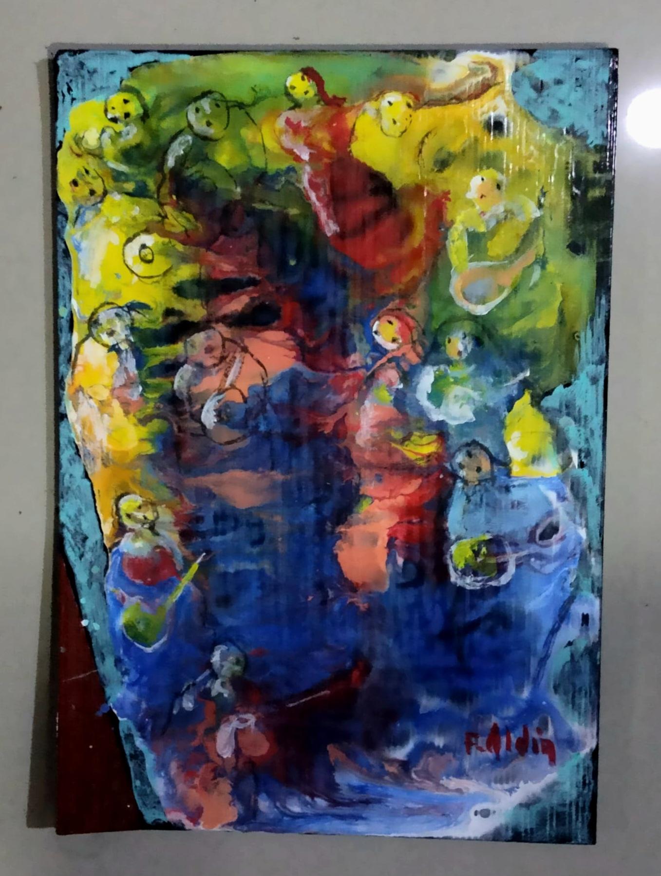 Gorgeous, Unique, One of a Kind, Painting by Renowned Artist Fahri Aldin (1950). For Sale 1