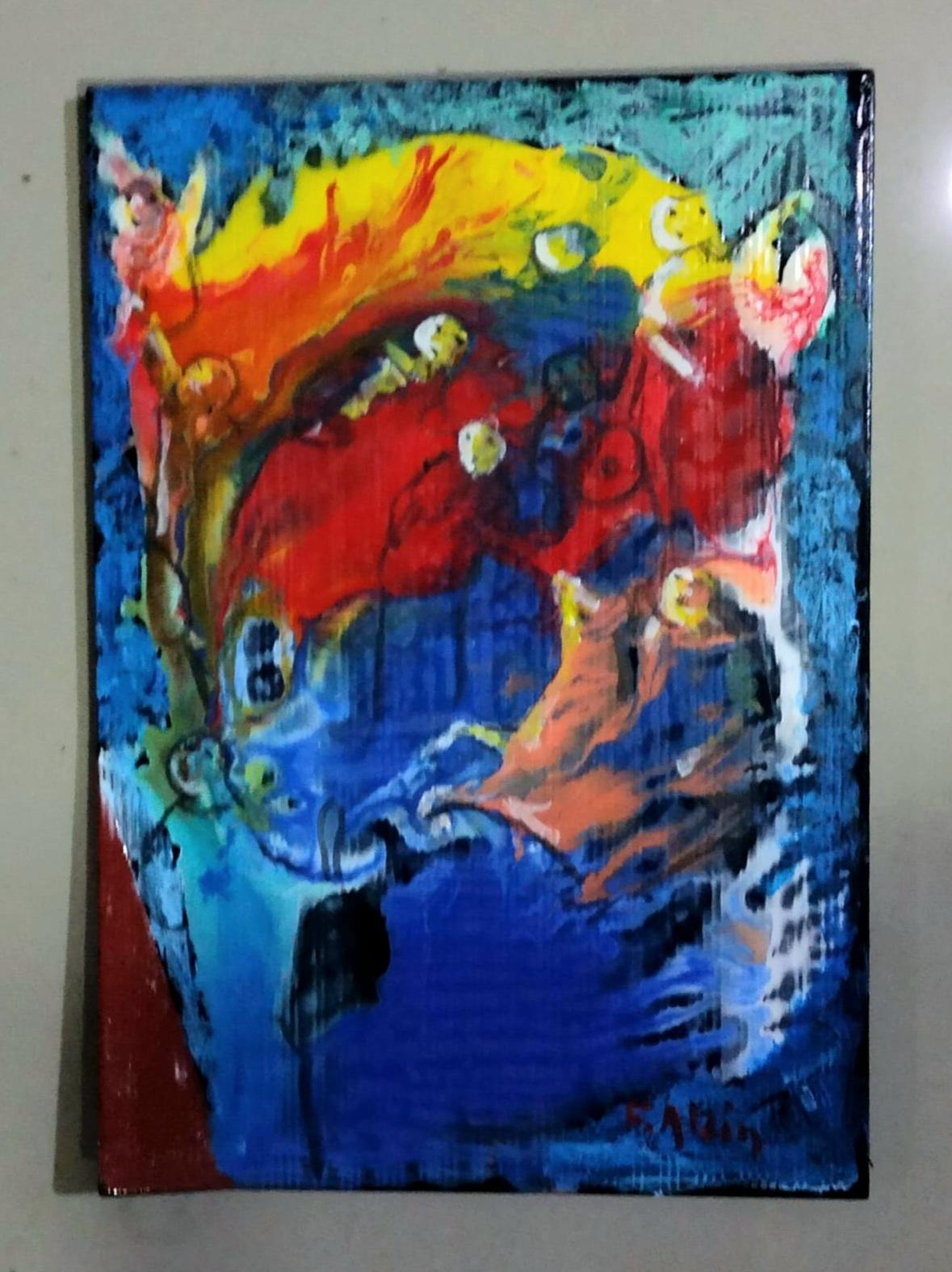 Magnifique, unique en son genre, peinture du célèbre artiste Fahri Aldin (1950). en vente 1