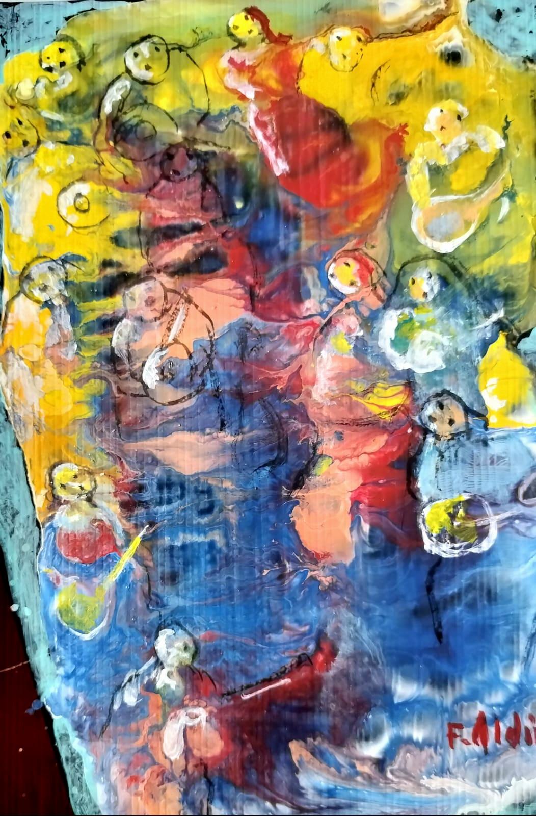 Magnifique, unique en son genre, peinture du célèbre artiste Fahri Aldin (1950). en vente 2