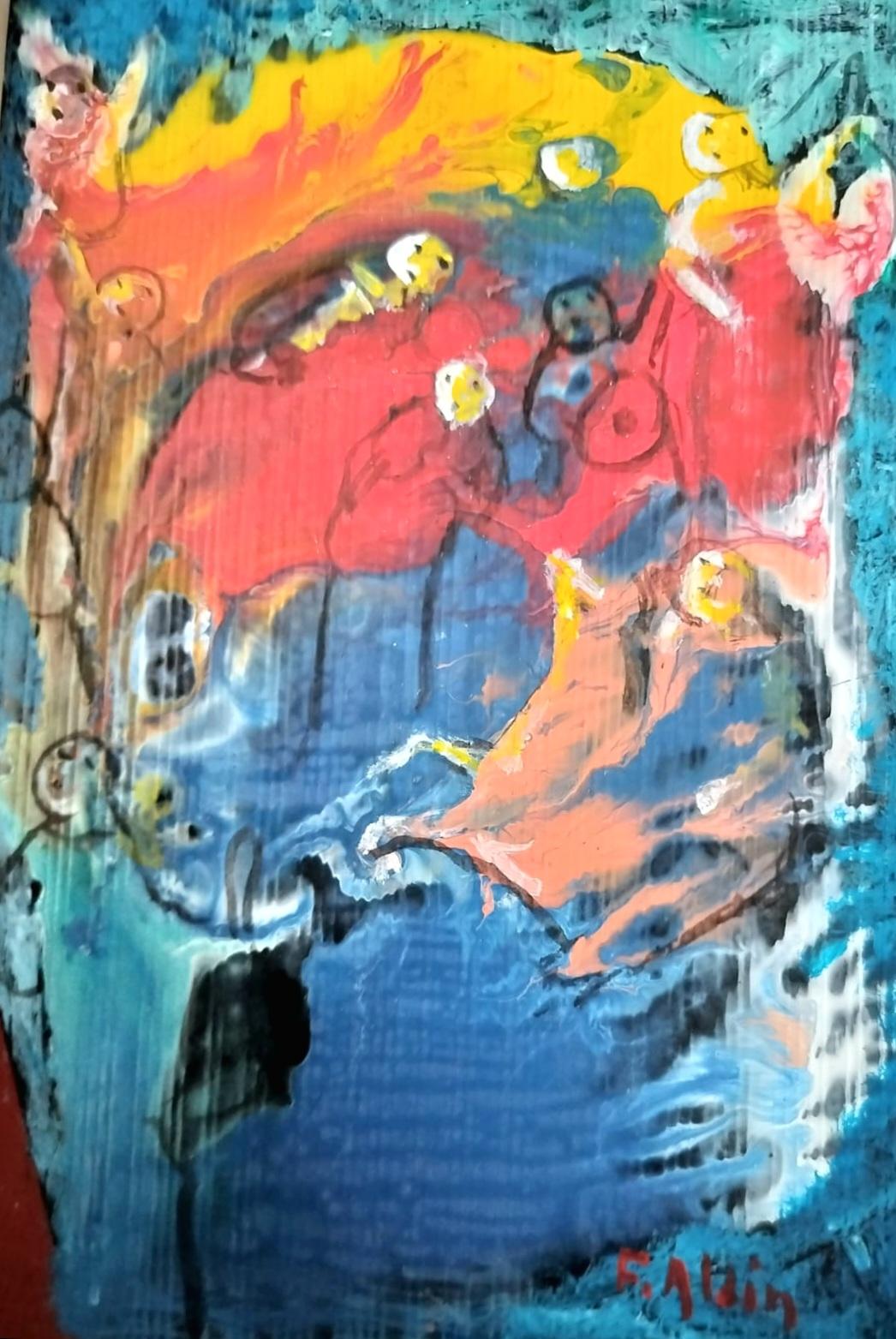 Magnifique, unique en son genre, peinture du célèbre artiste Fahri Aldin (1950). en vente 2