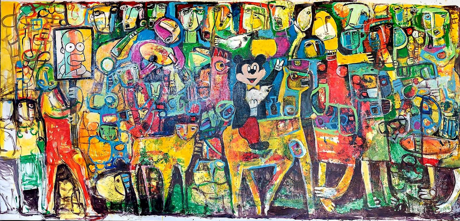 'Messenger of Peace' HUGE Original Painting on Canvas by Artist Fahri Aldin 1950 For Sale 1
