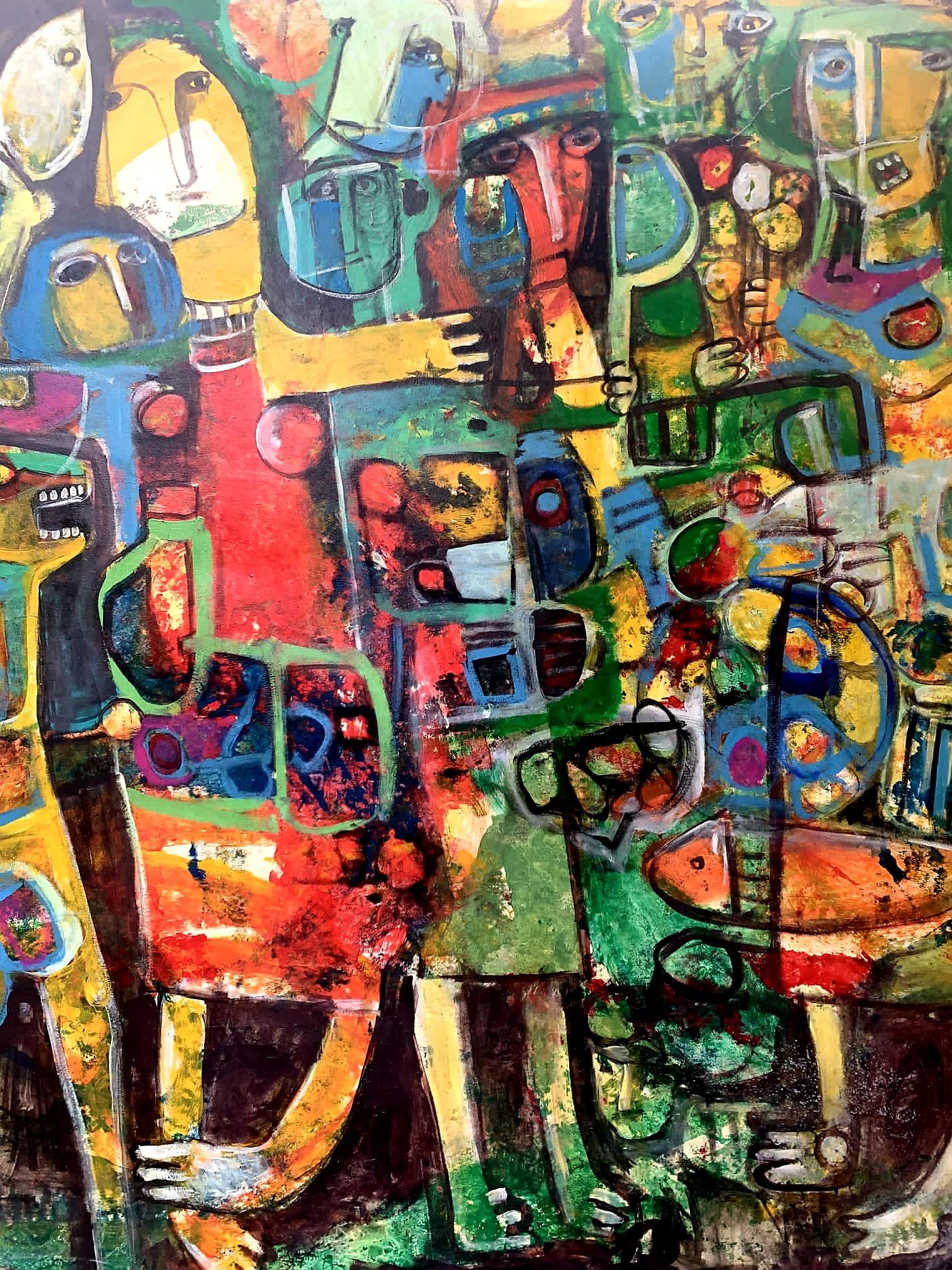 'Messenger of Peace' HUGE Original Painting on Canvas by Artist Fahri Aldin 1950 For Sale 4