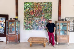 El círculo de la vida  Pintura original sobre lienzo del artista Fahri Aldin (1950)