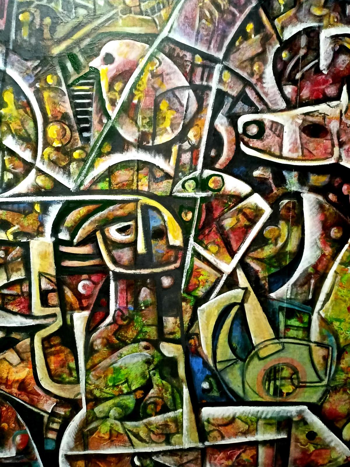'We Want Peace'  Large Original Painting on Canvas by Artist Fahri Aldin (1950) For Sale 3