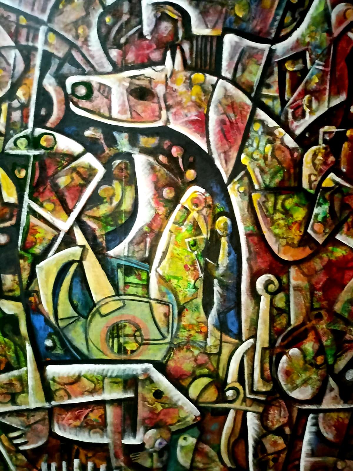 'We Want Peace'  Large Original Painting on Canvas by Artist Fahri Aldin (1950) For Sale 5