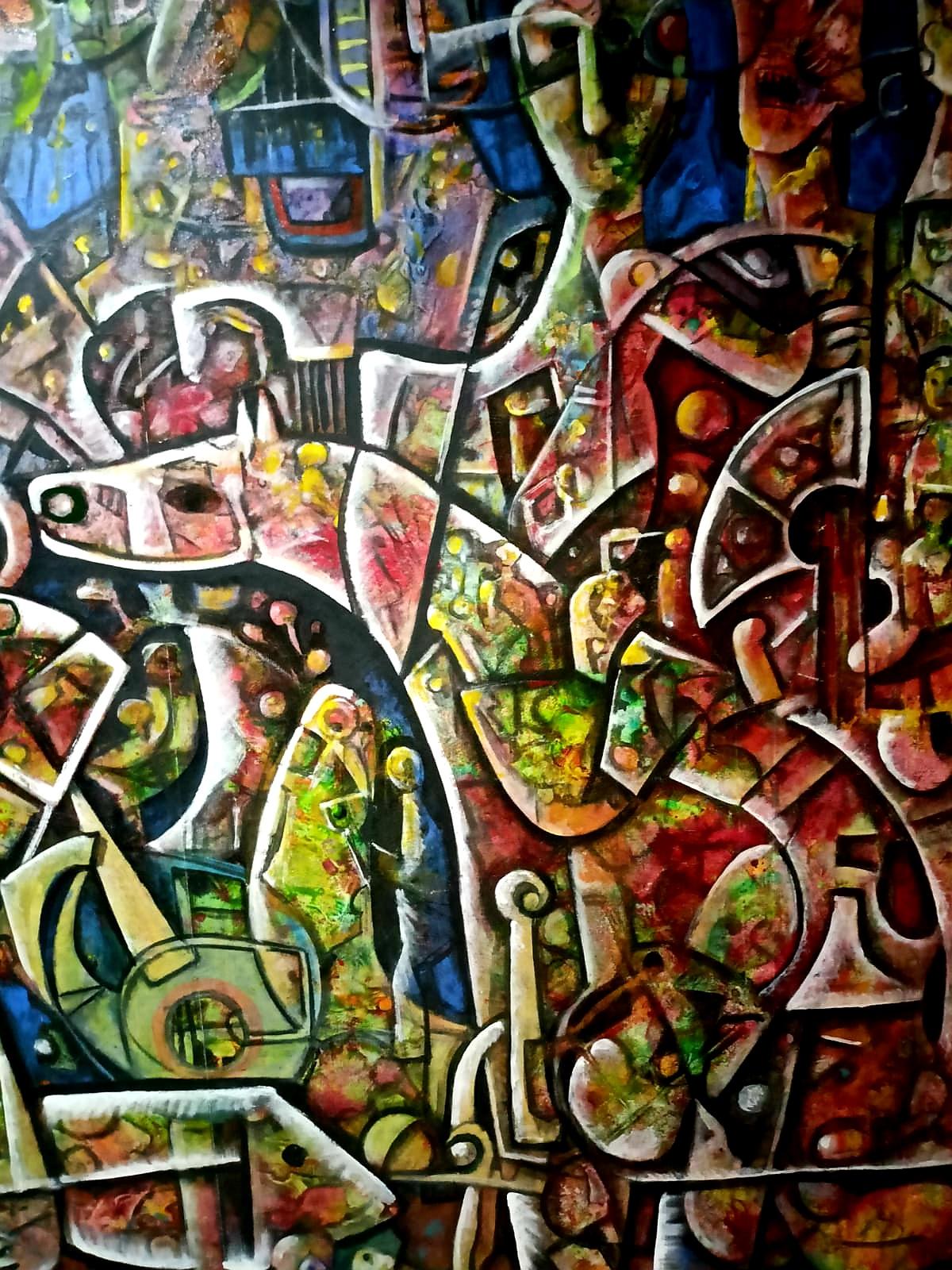 'We Want Peace'  Large Original Painting on Canvas by Artist Fahri Aldin (1950) For Sale 7