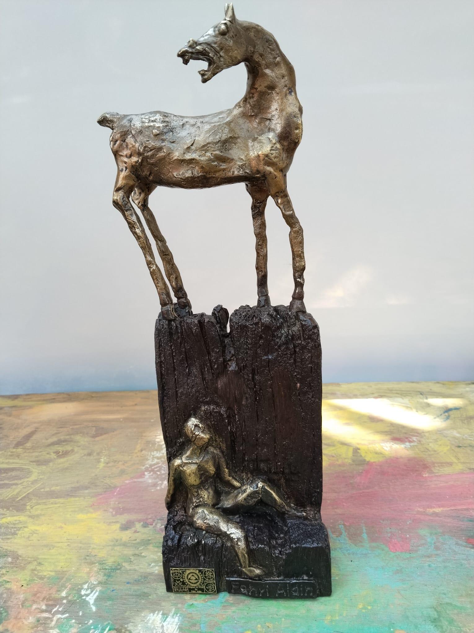 Superbe sculpture originale en bronze de Fahri Aldine. Édition limitée d
une nouvelle œuvre étonnante