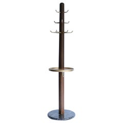 Fai Coat Stand M01 Contemporary Walnut Brass and Marble Handcrafted in Italy