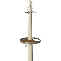 Fai Coat Stand M02 Contemporary Lacquer White Oak & Marble Handcrafted in Italy