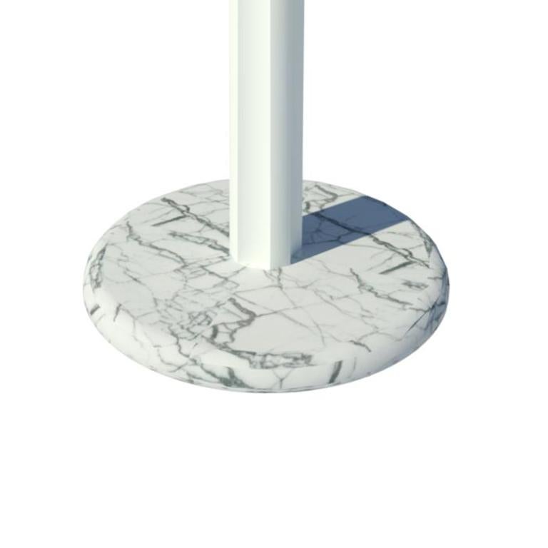 Italian Fai Coat Stand M02 Contemporary Lacquer White Oak & Marble Handcrafted in Italy For Sale
