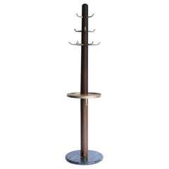 Fai Coat Stand M03 Contemporary Walnut Brass and Marble Handcrafted in Italy