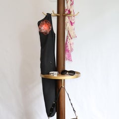 Fai Coat Stand M03 Contemporary Walnut Brass and Marble Handcrafted in Italy