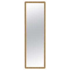 Wood Large Mirror M01 Slim Size, Contemporary Oakwood Handcrafted in Italy