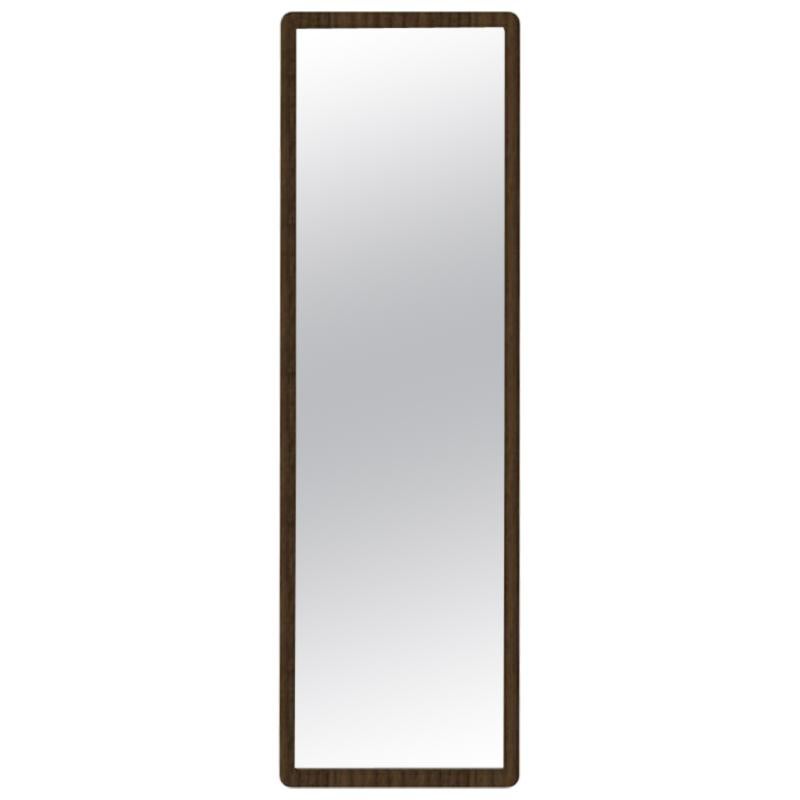 Wood Large Mirror M02 Slim Size - Contemporary Walnut Wood Handcrafted in Italy For Sale