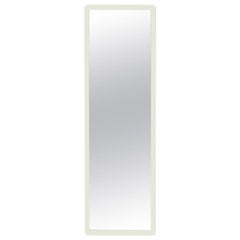 Wood Large Mirror M03 Slim Size Contemporary Lacquer White Handcrafted in Italy