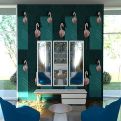 Wood Large Mirror M03 Slim Size Contemporary Lacquer White Handcrafted in Italy