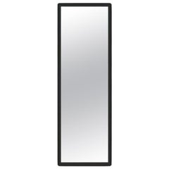 Wood Large Mirror M04 Wide Size, Contemporary Lacquer Black Handcrafted in Italy