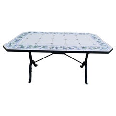 Faience Bistro Table signed Vincent and Elisabeth Portier