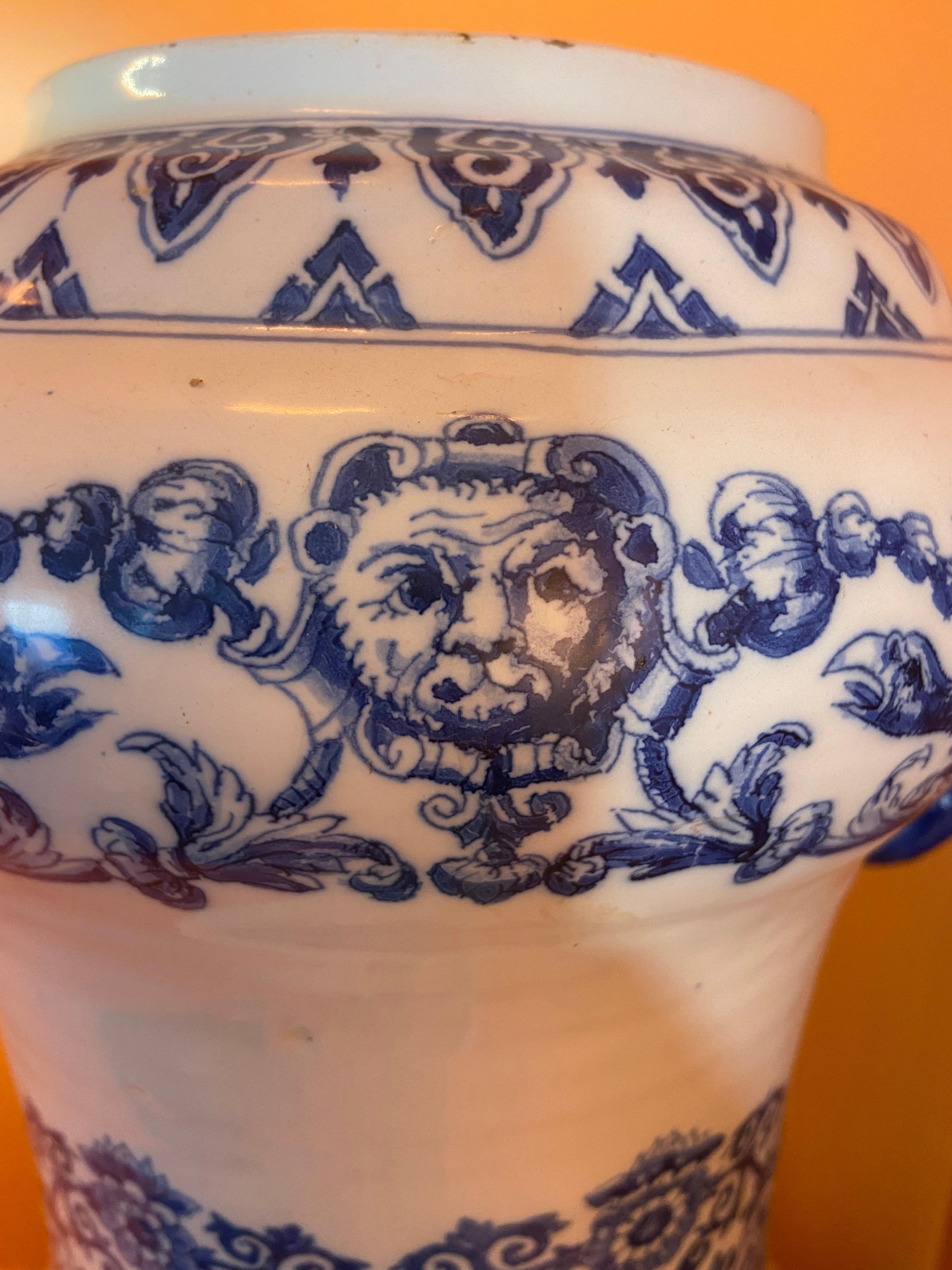 Faience Blue and White Water Cistern, Rouen or Lille, French Work, 18th Century For Sale 2