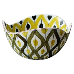 Vintage Faience Bowl by Stig Lindberg for Gustavsberg Studio, Sweden, 1950s