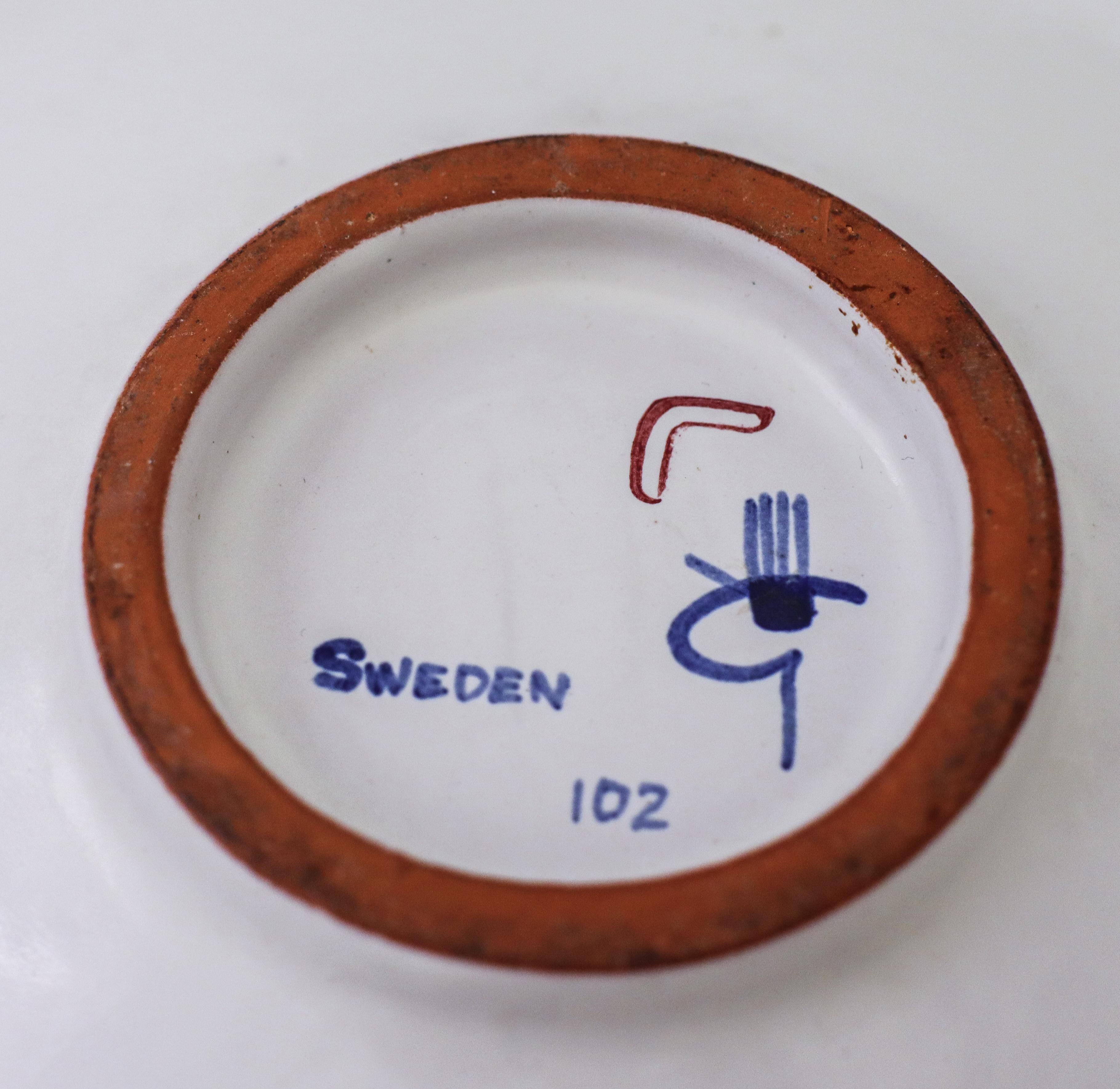 Faience Bowl Leafs - Stig Lindberg - Gustavsberg Studio - Mid 20th Century In Good Condition In Stockholm, SE