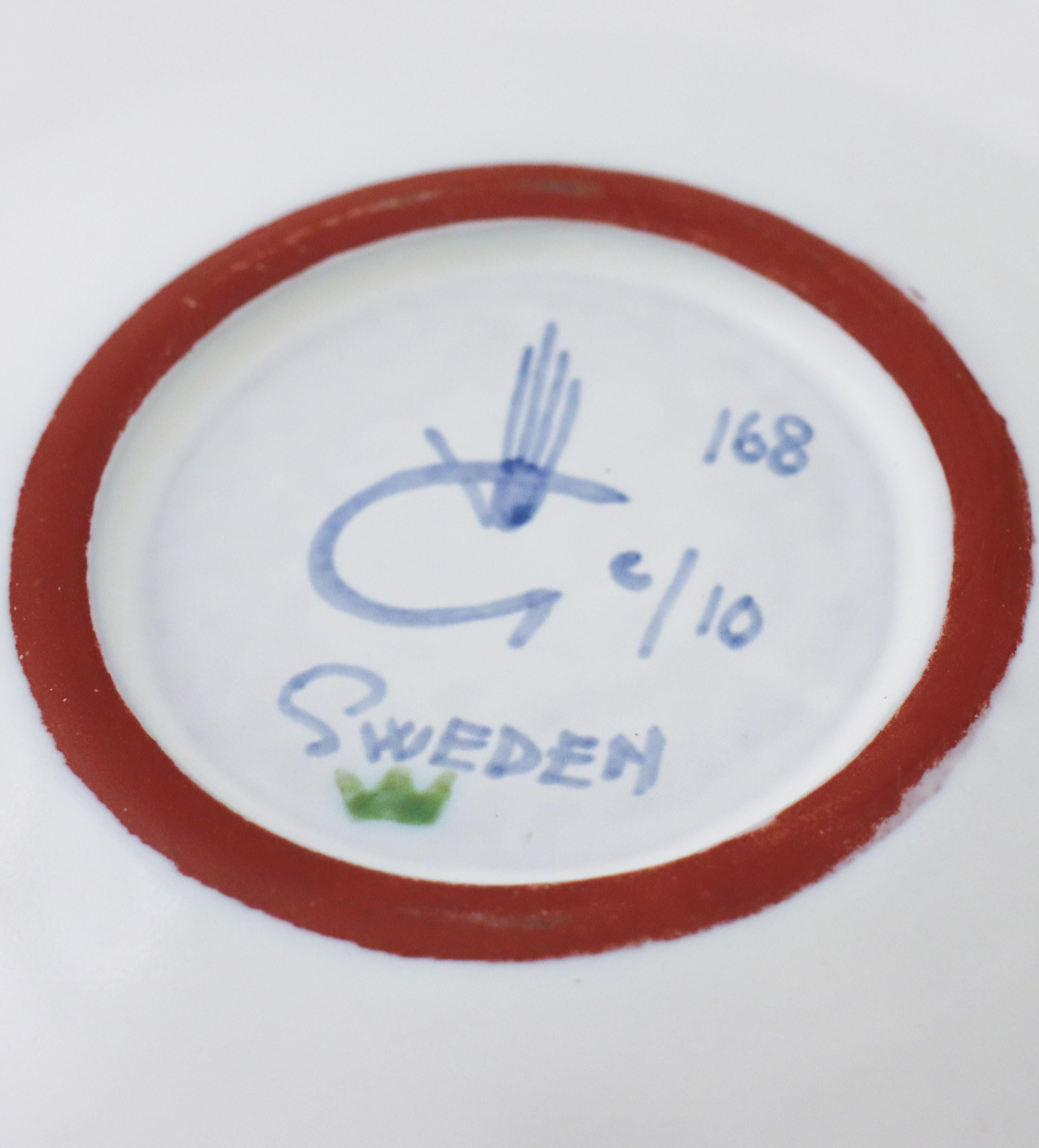 Faience Bowl Leafs - Stig Lindberg - Gustavsberg Studio - Mid 20th Century For Sale 2