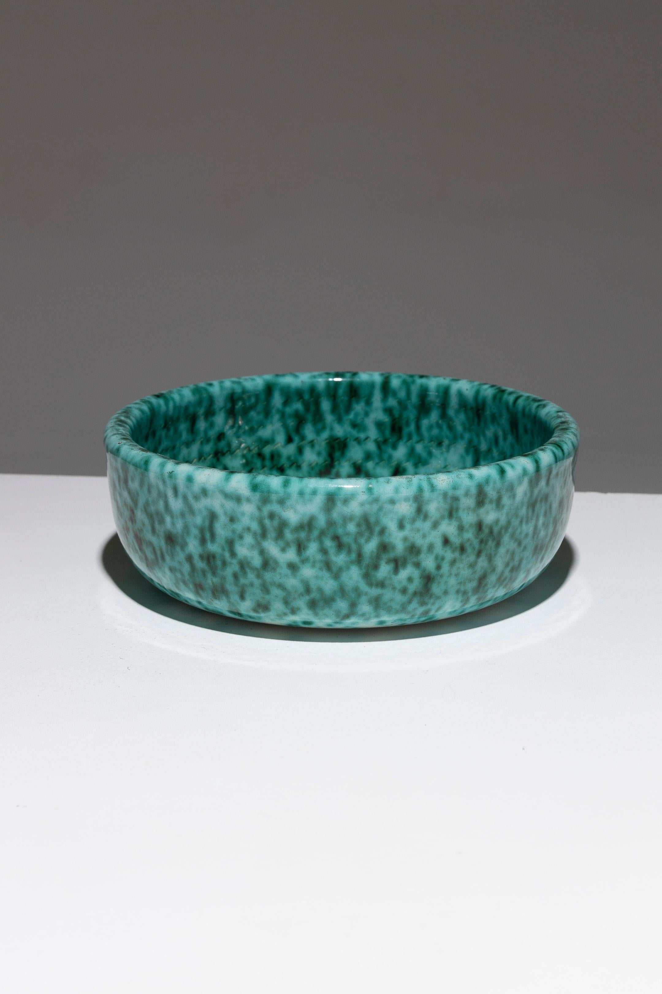 Mid-Century moderno Ciotola in maiolica con bordo alto, Fernand Elchinger, anni '50