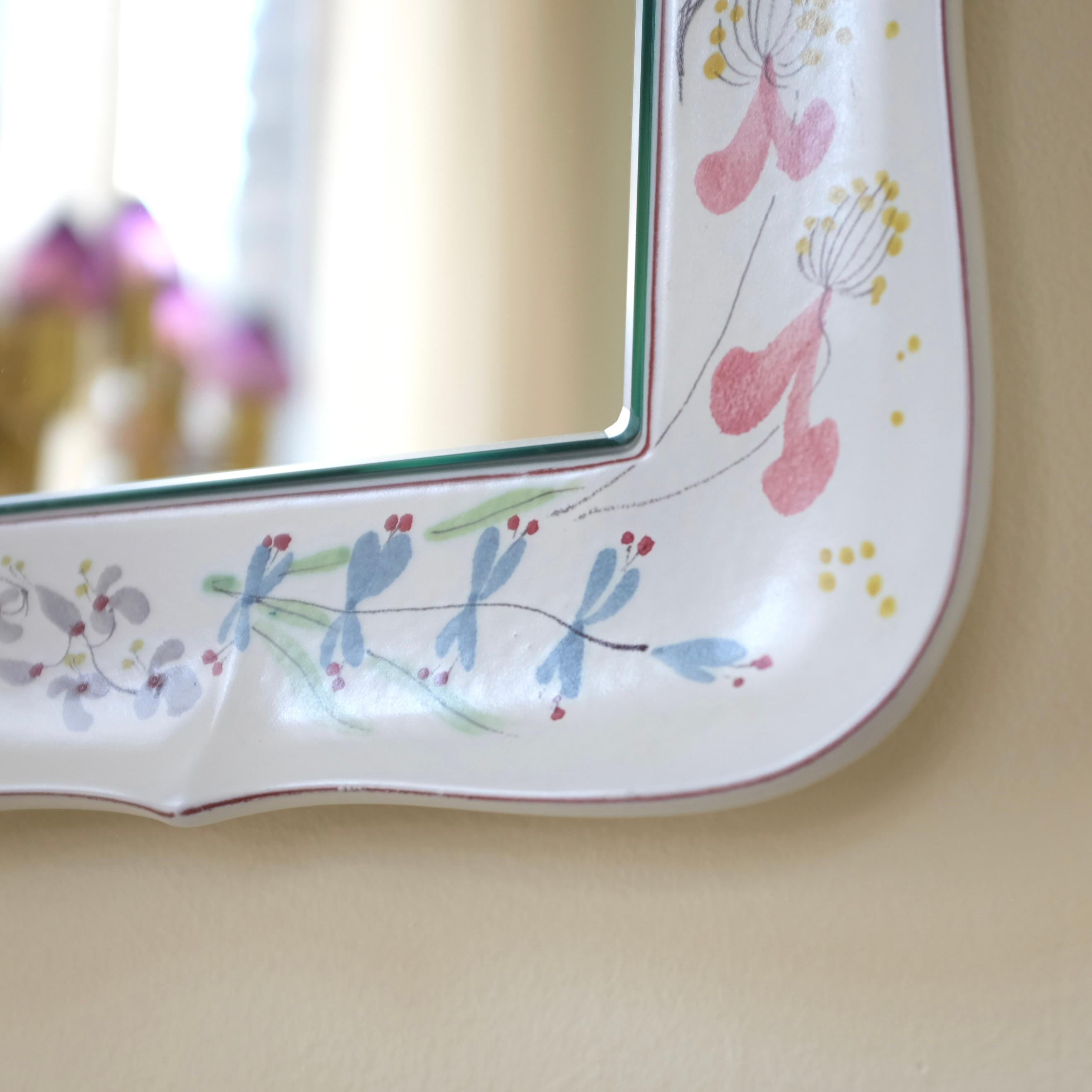 Swedish Faience ceramic mirror by Stig Lindberg For Sale