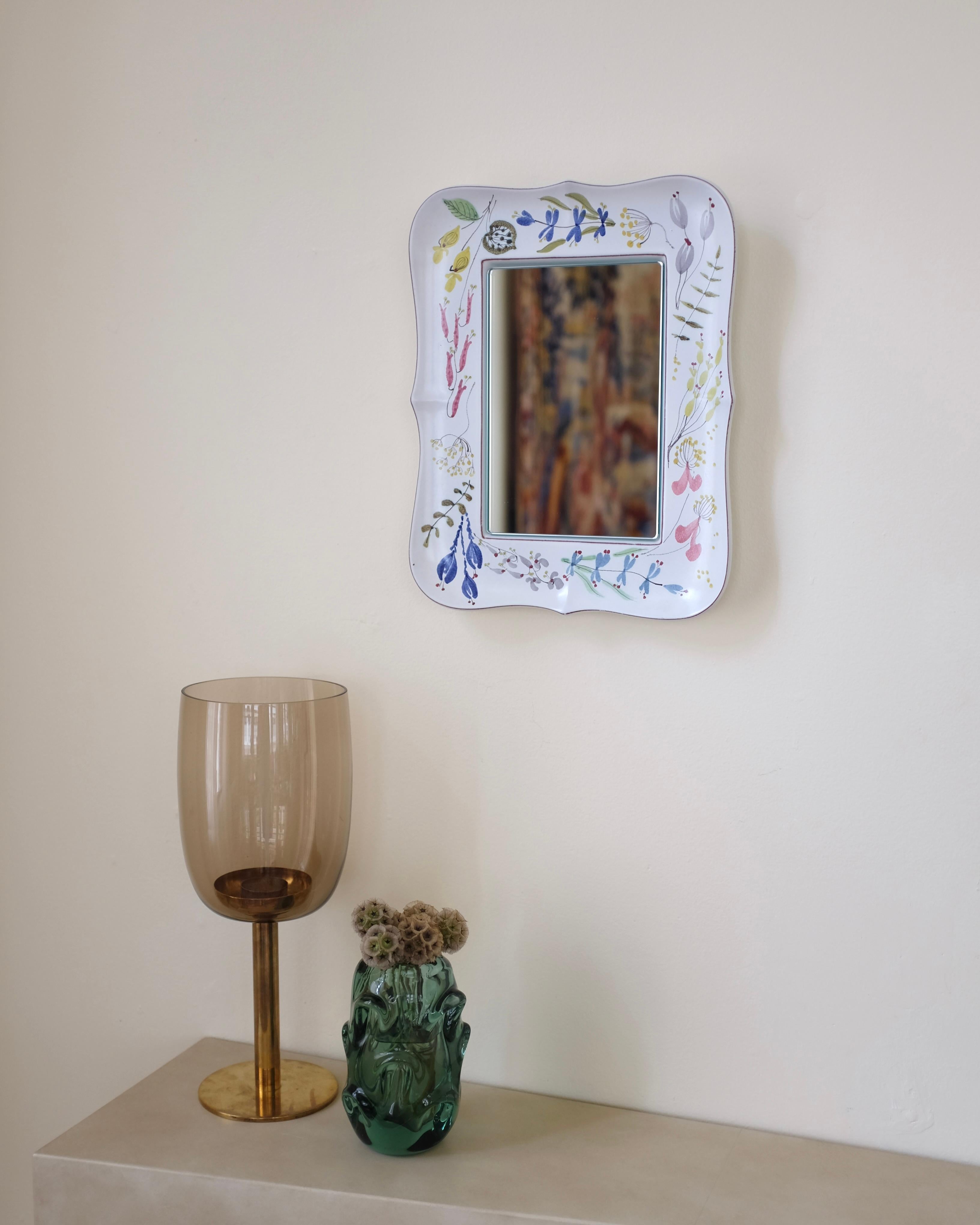 Faience ceramic mirror by Stig Lindberg For Sale 2